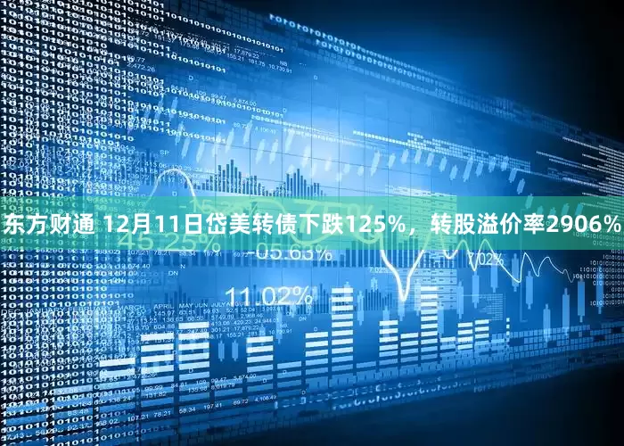 东方财通 12月11日岱美转债下跌125%，转股溢价率2906%